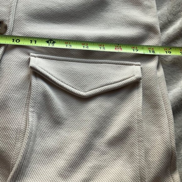 Banana Republic W Sz XS Cream Chore Coat Button-Up Jacket Twill Utility Safari - Picture 9 of 11